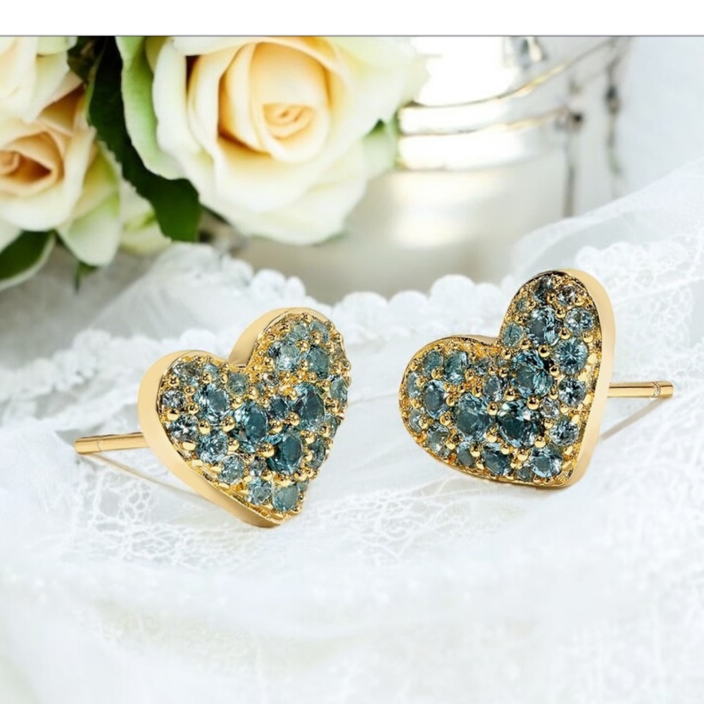 Kendra Scott Ari Pave Crystal Heart Stud Earrings, Fashion Jewelry for Women - Picture 3 of 3